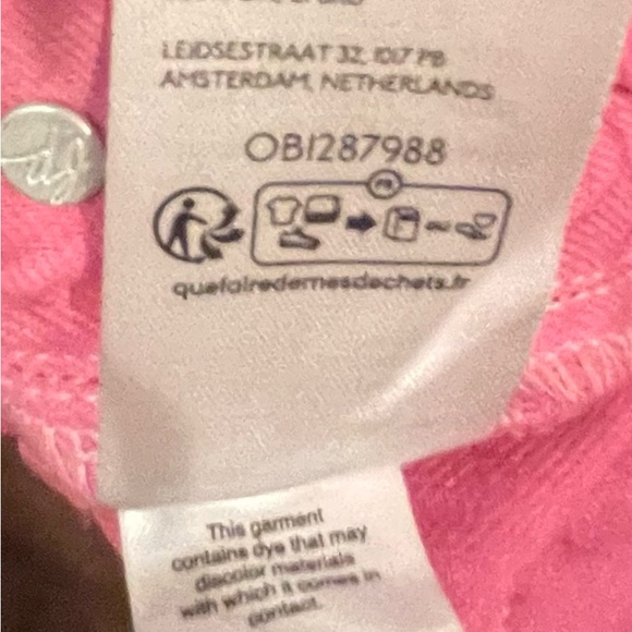 nwt free people Pink electric bouquet lilac ziggy Denim Overalls small - Picture 15 of 15